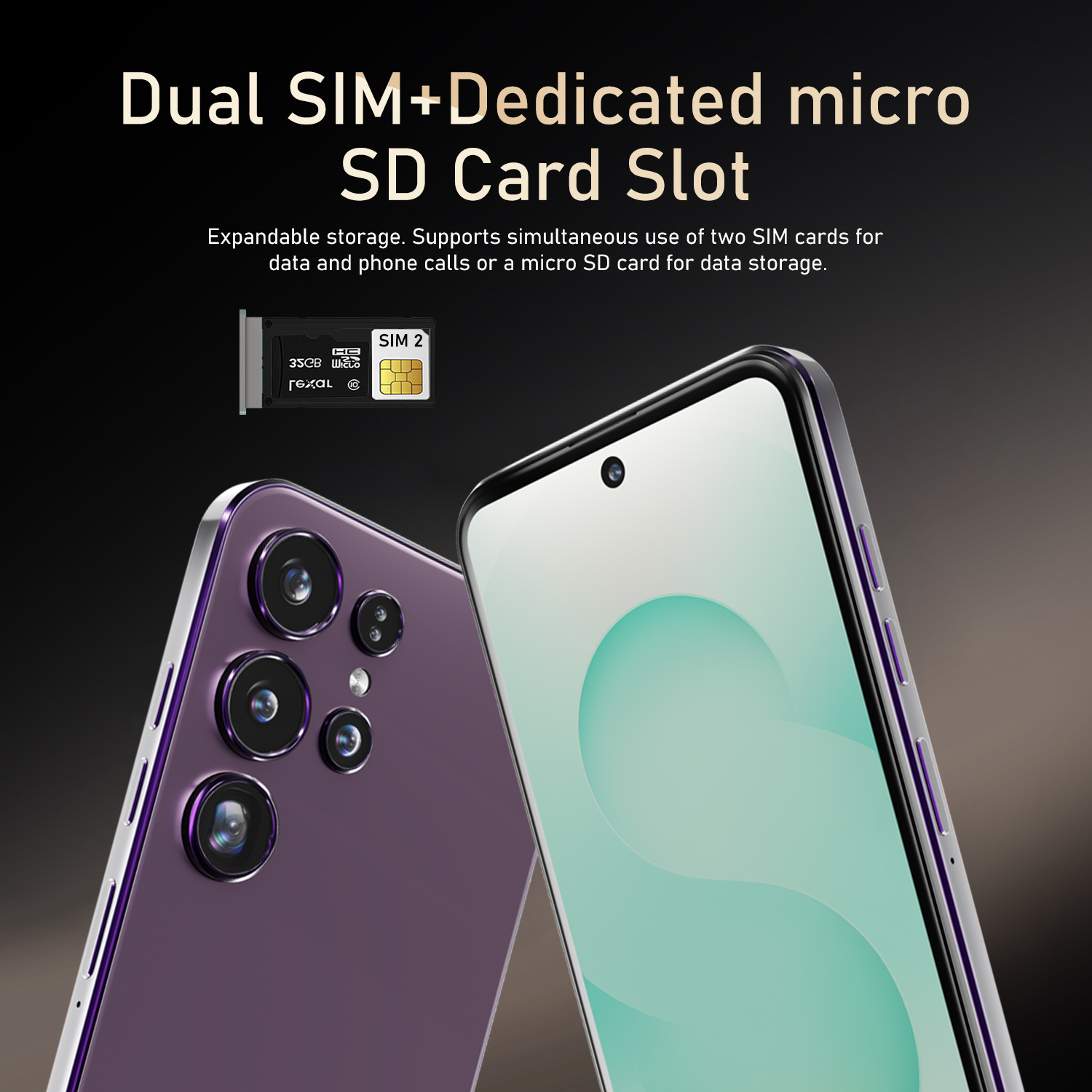 FUFFI Smartphone de 6,56 pulgadas, teléfono dual SIM de red 4G, teléfono Android 10,0 con 32 GB de ROM, procesador de cuatro núcleos, teléfono de 2 + 2 MP píxeles