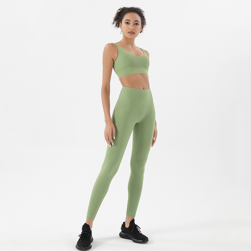 SOISOU-chándal de nailon para mujer, conjunto de Yoga, traje deportivo para gimnasio, sujetador de Fitness, Leggings, ropa de salón, Tops cortos Sexy, 18 colores