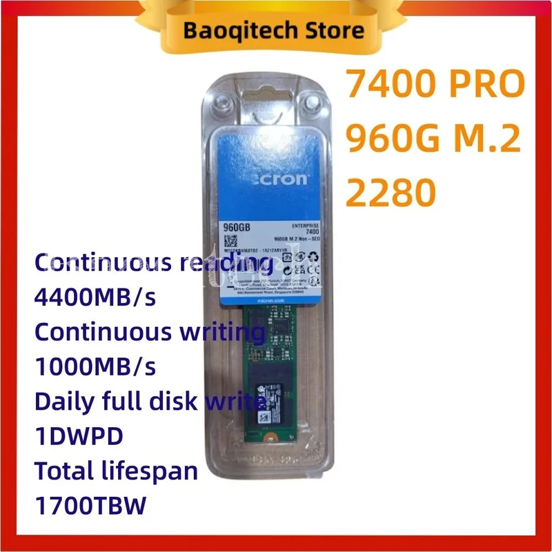 Nuevo 7400 PRO 960G M.2 2280 PCLE GEN4.0 480G para servidor empresarial MICRON unidad de estado sólido MTFDKBA960TDZ