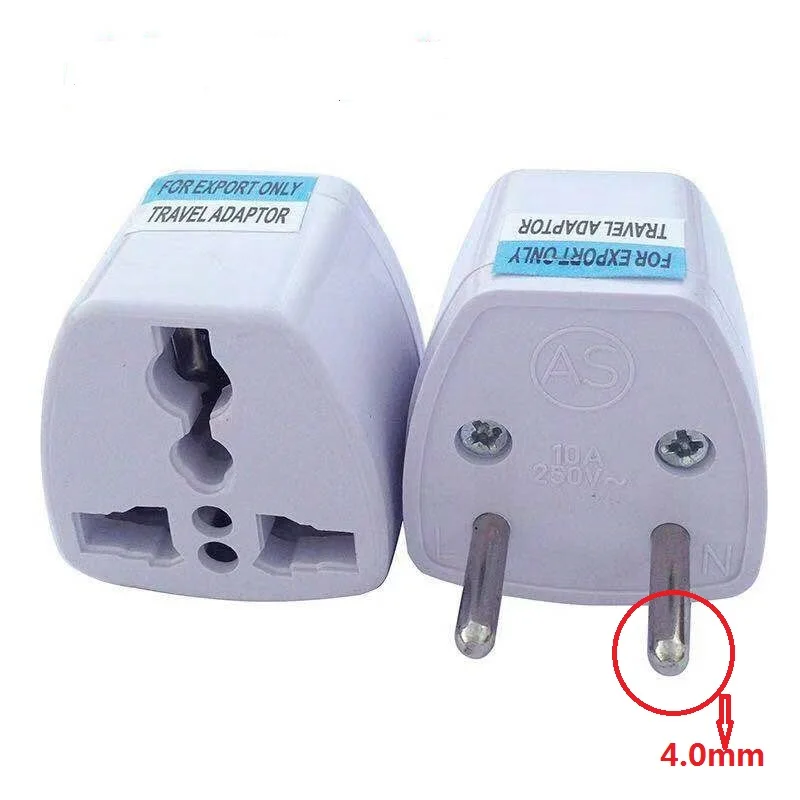 800W Universal EE. UU. Reino Unido AU a UE enchufe EE. UU. a Euro Europa pared de viaje cargador de corriente alterna convertidor adaptador de salida 2 enchufe de pines redondos