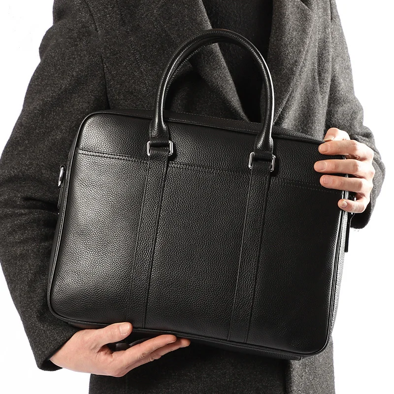 Guarantee Genuine leather Briefcase Men Leisure Men's Bag Business Messenger Bags Male Portable Briefcase Laptop Handbag Brand