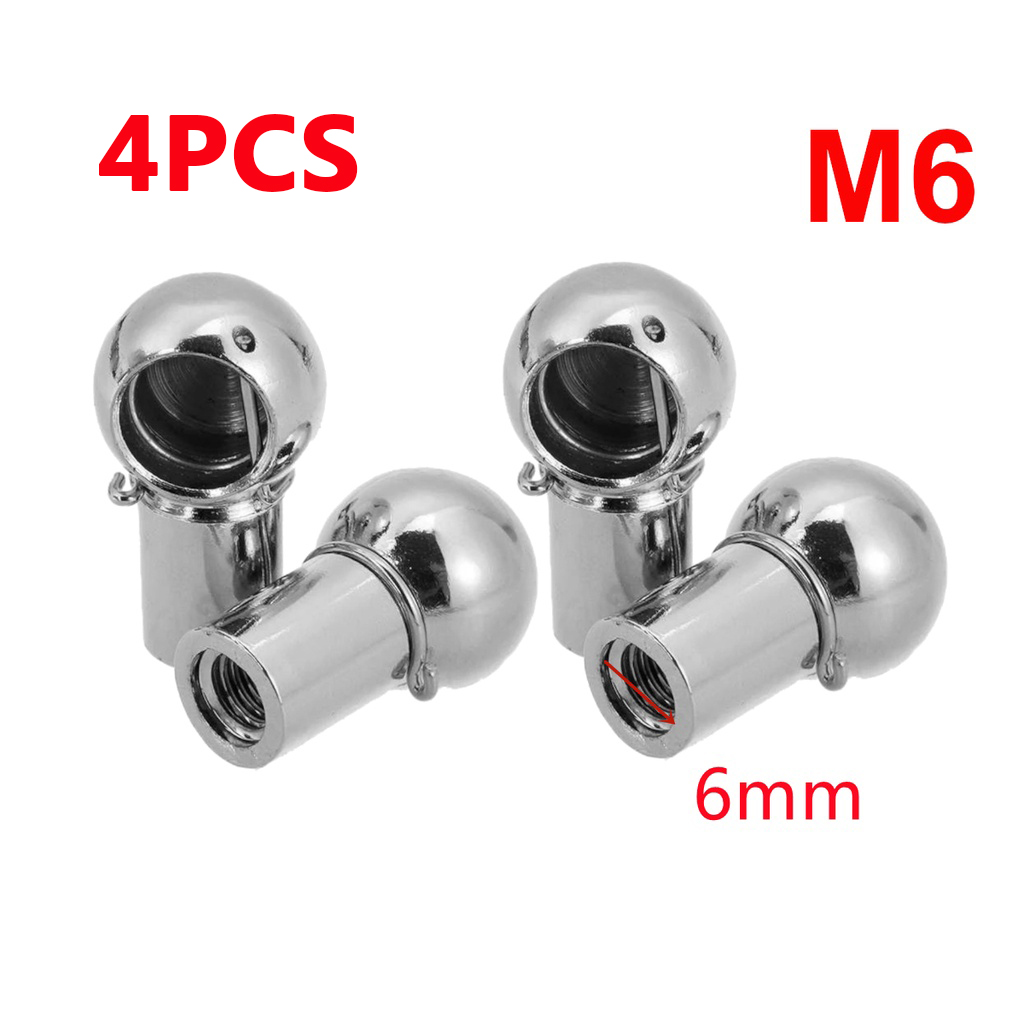 4Pcs M8/M6 Universal 10mm Rear Boot Front Bonnet Gas Strut End Fitting Connector Ball Pin Joint Valve Spring Screw