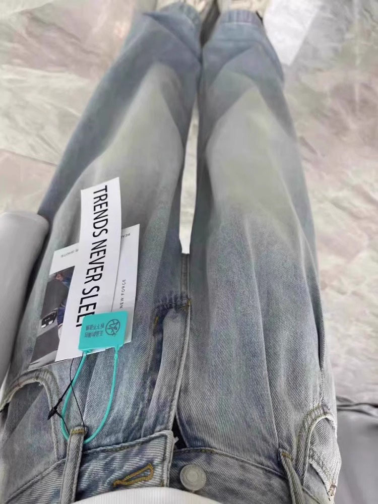 Calças Jeans de  de Cintura Alta com Pernas Retas para Mulheres, Finas, de Seda Gelada, Soltas, Crimento até o Chão,...