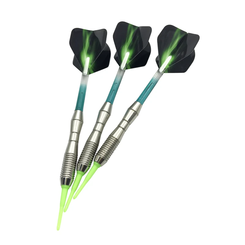 3 teile/satz Weiche spitze Darts Ungefähr 17g Blau Grün Rot Vier-teilige Montage Standard Sicherheit Dart Welle Aurora Flügel Dart Flug