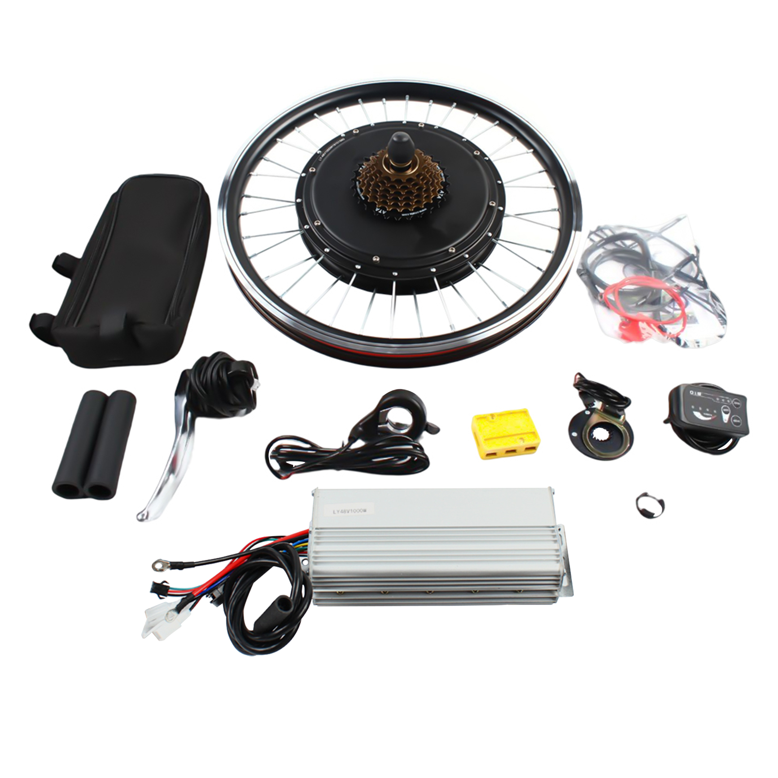 Kit de conversão de bicicleta elétrica de roda dianteira/traseira de 20 "48V 1000W, kit poderoso de motor de cubo de bicicleta elétrica com display SW-810LED