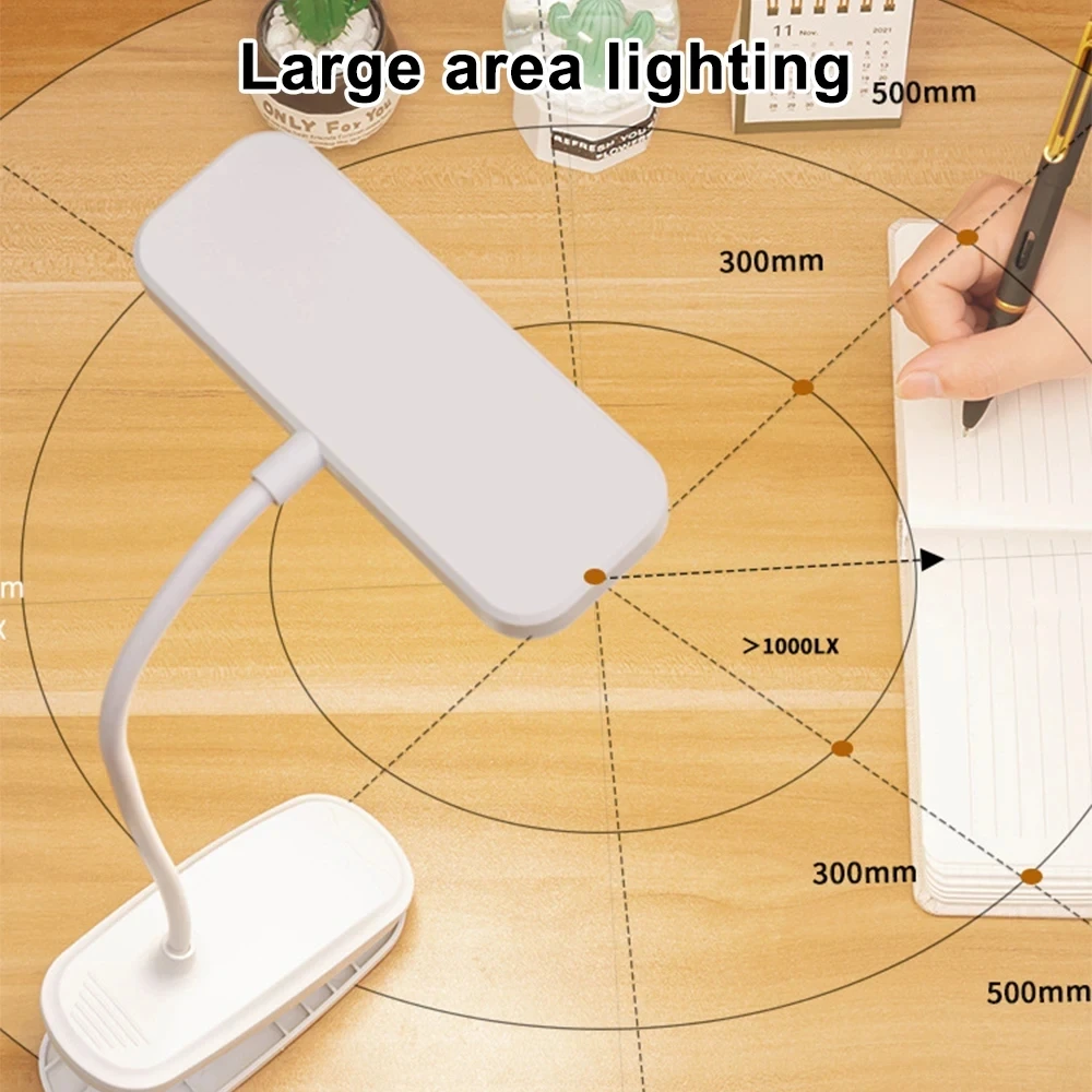 360 °   Lámpara de mesa de estudio Flexible con Clip, lámpara de escritorio nocturna regulable por USB, luz de noche junto a la cama para dormitorio, estudio, lectura, trabajo de oficina