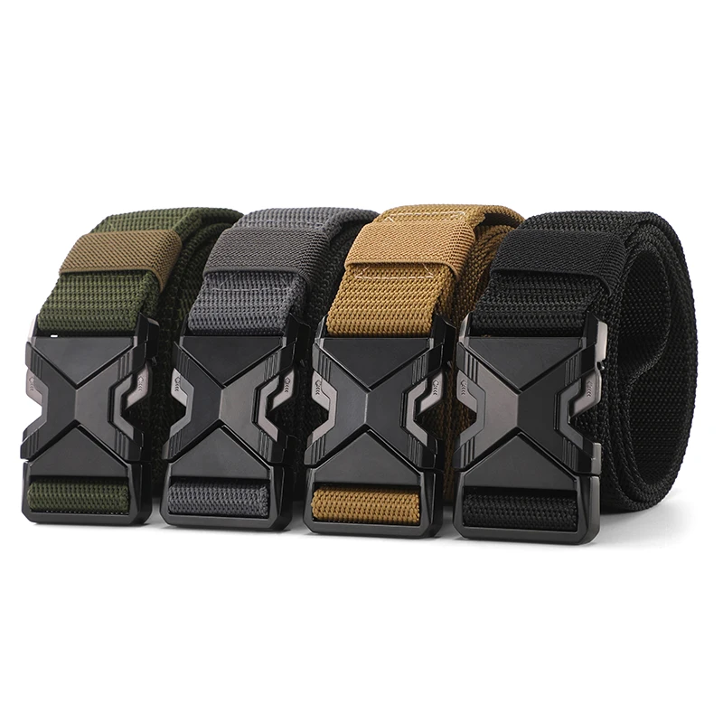 ใหม่ QUICK RELEASE Pluggable BUCKLE เข็มขัดกีฬาเข็มขัดผู้ชายระบายอากาศสําหรับชายกางเกงเข็มขัด