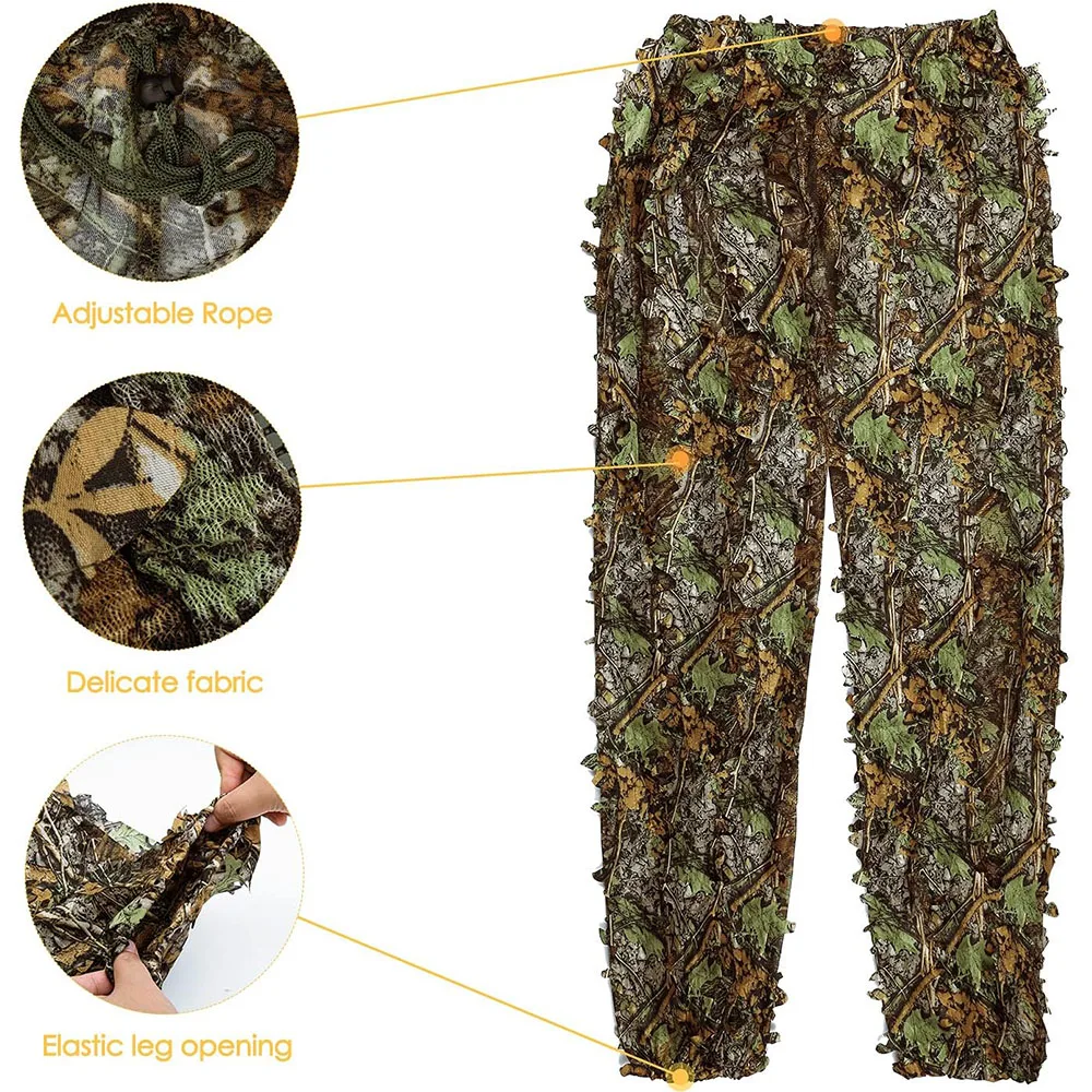 Ghillie สูทผู้ชายผู้หญิงเด็ก 3D Leafy Bionic Camouflage การล่าสัตว์เสื้อผ้า CS ยิงชุดยุทธวิธีการต่อสู้เสื้อผ้าชุด