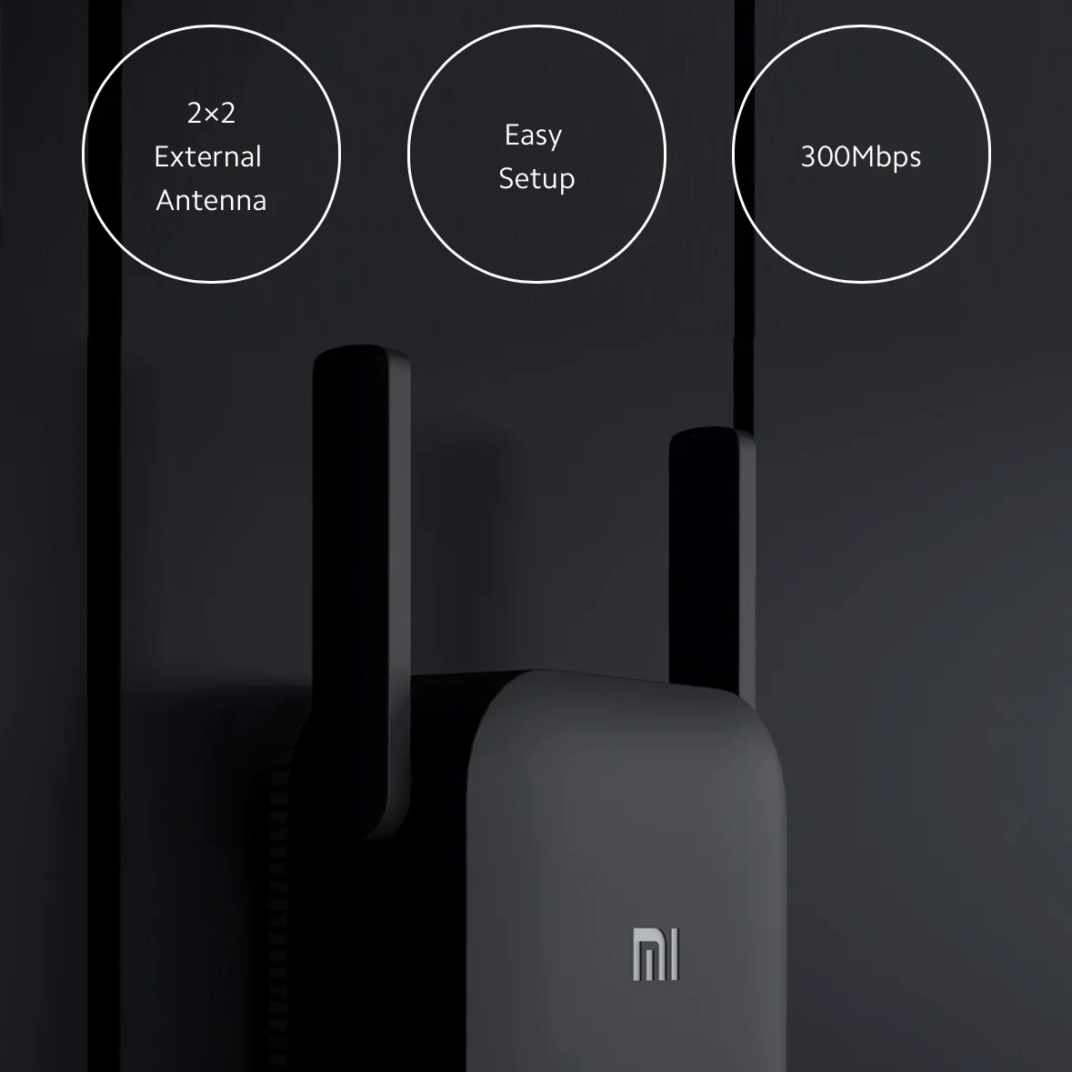 Xiaomi Pro 300Mbps WiFi Extender  Booster 2.4G Wireless Repeater, Dual Antenna Network Signal Amplifier for Home Router Coverage