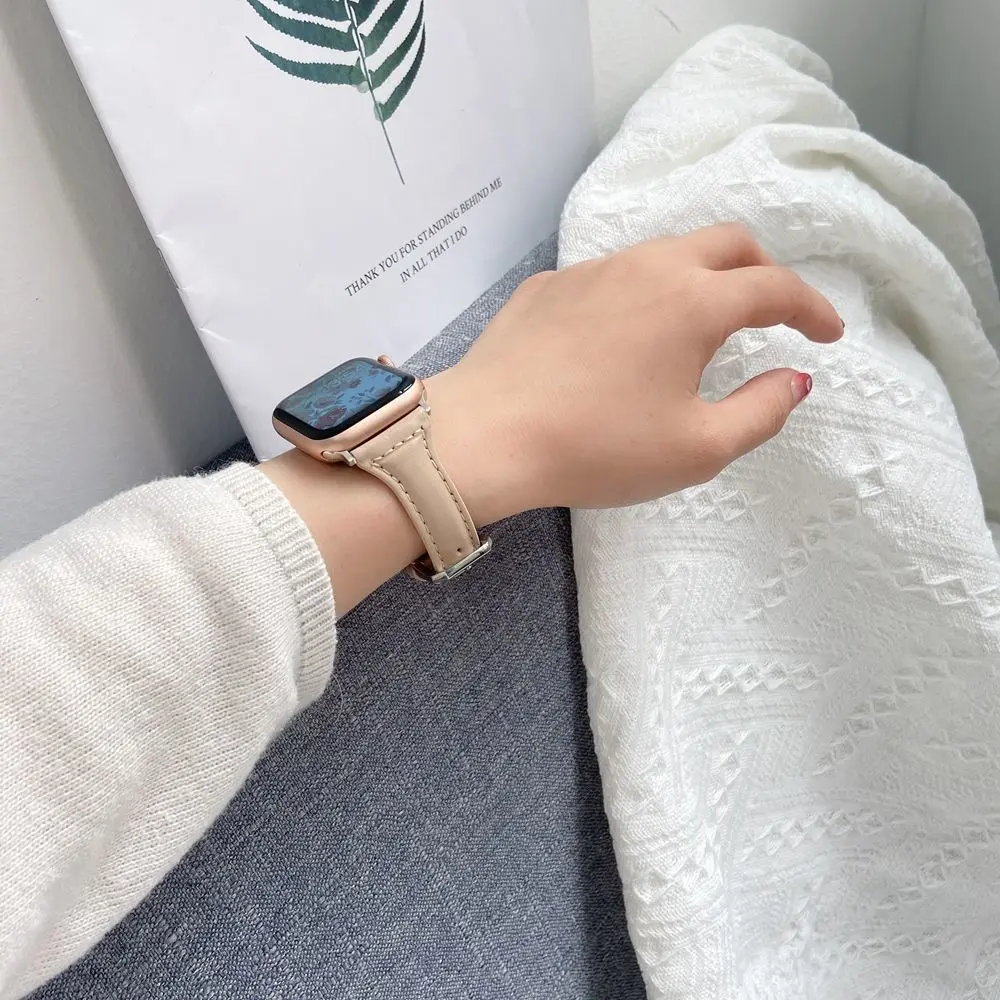 Apple Watch用スリムレザーストラップ,超2, 49mm, 41mm, 45mm, 38mm, 42mm,リストブレスレット,iwatch se,6,5,4 40mm、44mm