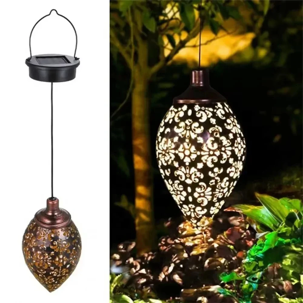 Zewnętrzna lampa solarna w kształcie kropli wody, wodoodporna, ażurowa, do ogrodu, na patio, schody, ogrodzenie, ulicę, krajobrazu, balkonu.