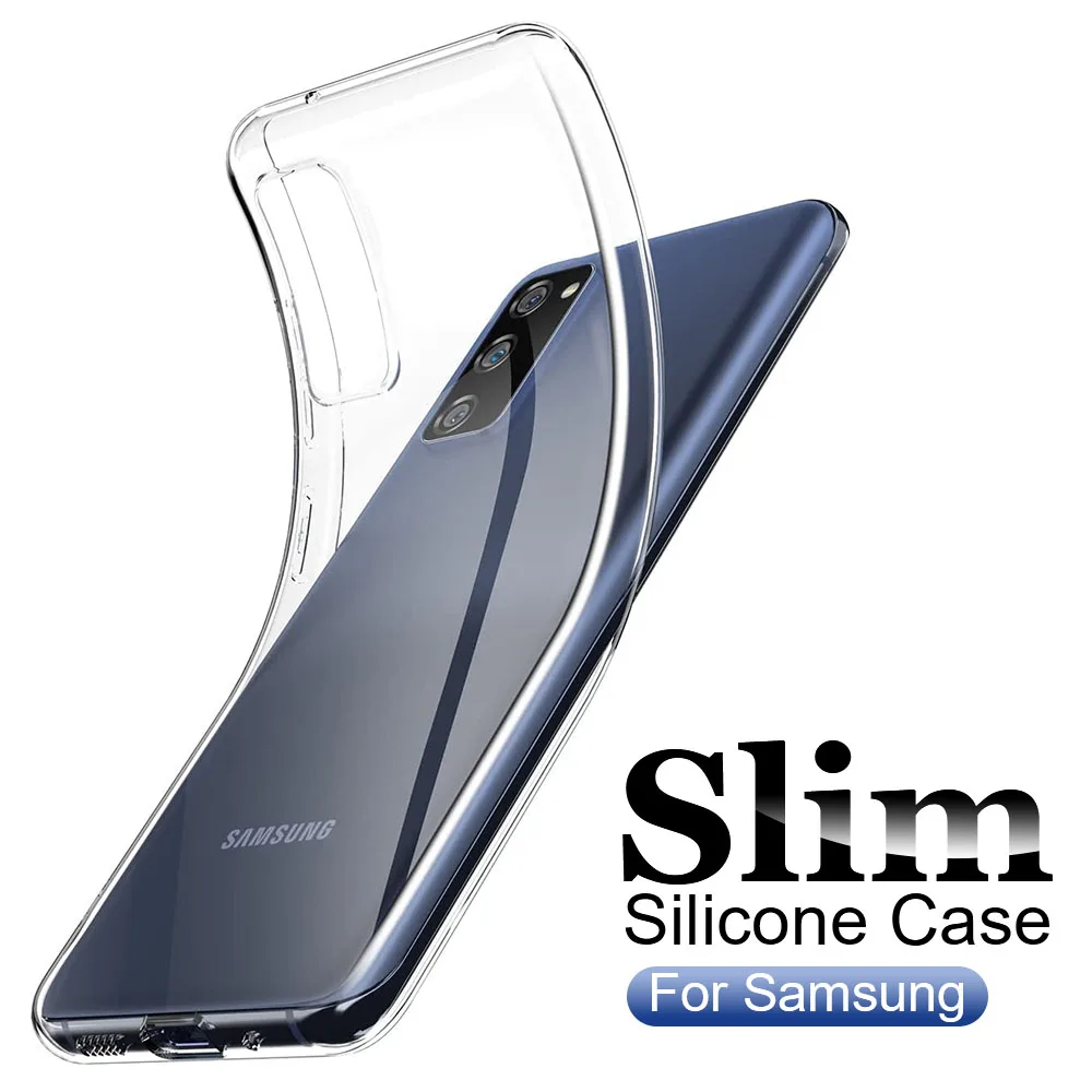Funda suave ultrafina para Samsung Galaxy S23 S22 S21 S20 Note 20 Ultra 10 S10 S9 Plus 9 8, carcasa trasera de silicona transparente