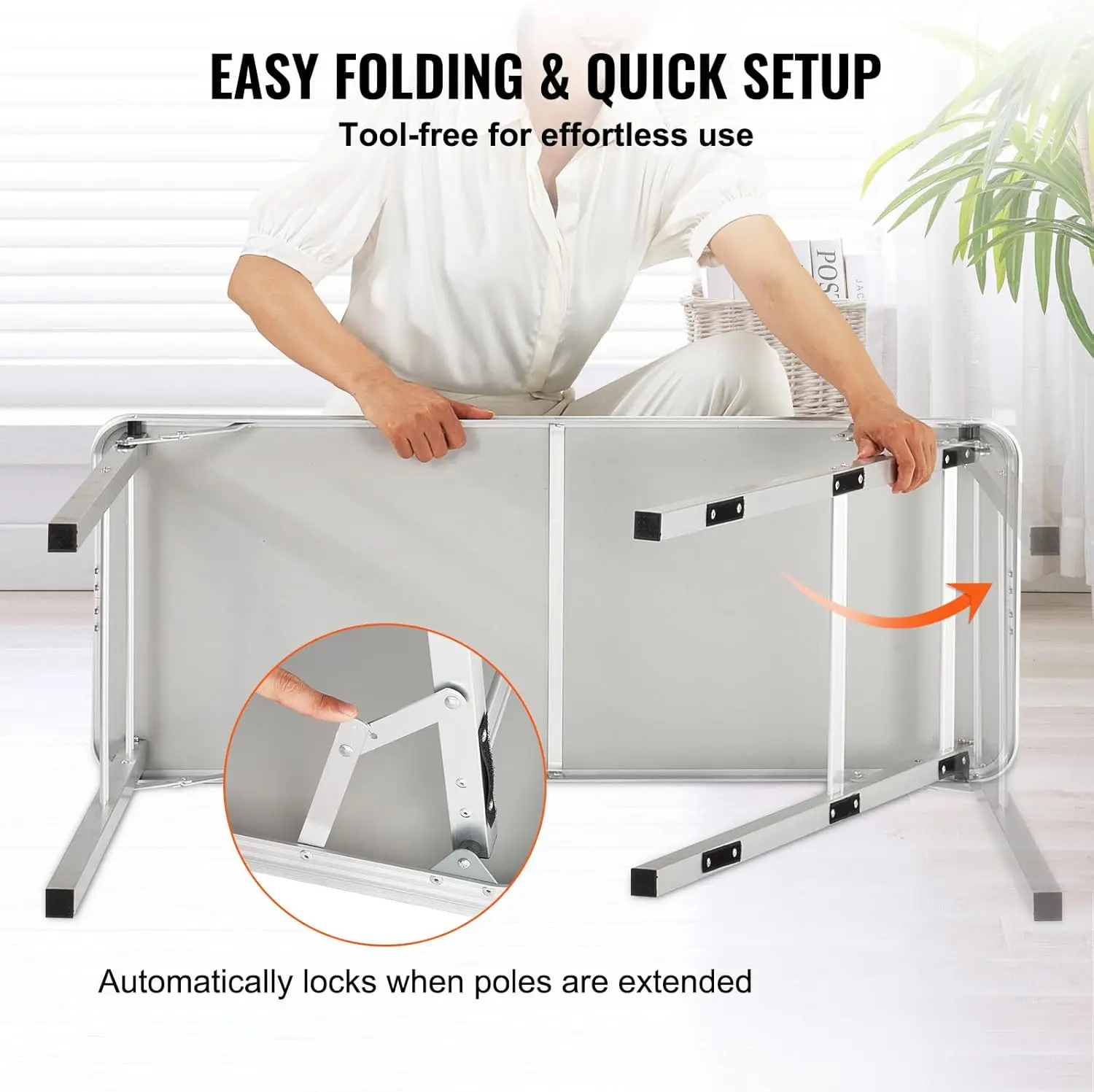 Folding Portable Bar Table, Tradeshow Podium Table, Includes Carrying Case, Storage Shelf and Black Skirt