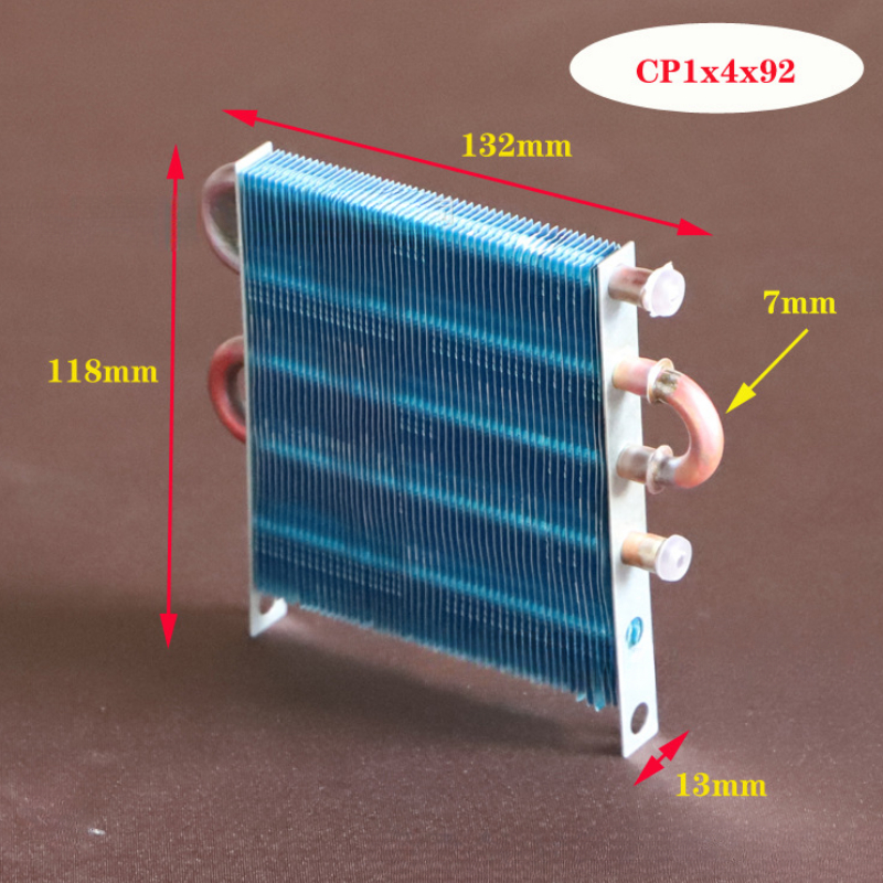 Miniatuur condenserende radiator koperen buis aluminium vin warmtewisselaar vinnen luchtgekoelde verdamper mini condensor accessoires