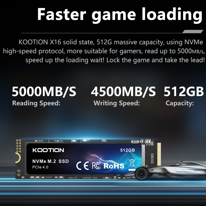 KOOTION X16Plus SSD NVMe M2 1TB 2TB 512GB disco duro interno de estado sólido PCIe 4.0x4 2280 SSD M.2 unidad para PS5 portátil PC