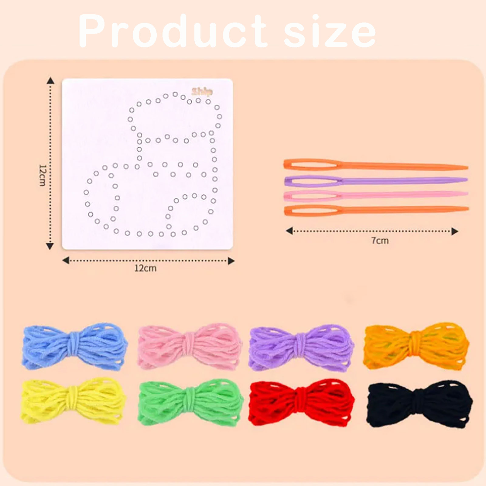 Vliesstoff-Schnürspielzeug für Anfänger, Kinder, Kinder, Nähen, Bastelset, Feinmotorik, beschäftigt, Brett, Bildungssensor