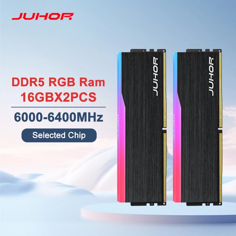 JUHOR Memoria Ram DDR5 RGB 16GB 6000MHz 6400MHz Desktop PC5 Computer Hoge Prestaties Dimm Geheugen