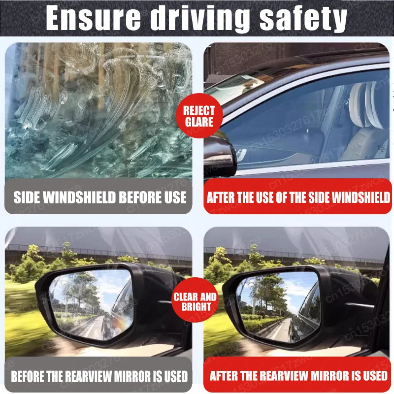 Autoglas-Polierpaste, Windschutzscheiben-Ölfilm und Oxidationsentfernung, langlebiges, hydrophobes, wasserabweisendes Anti-Regen-Polier-Set