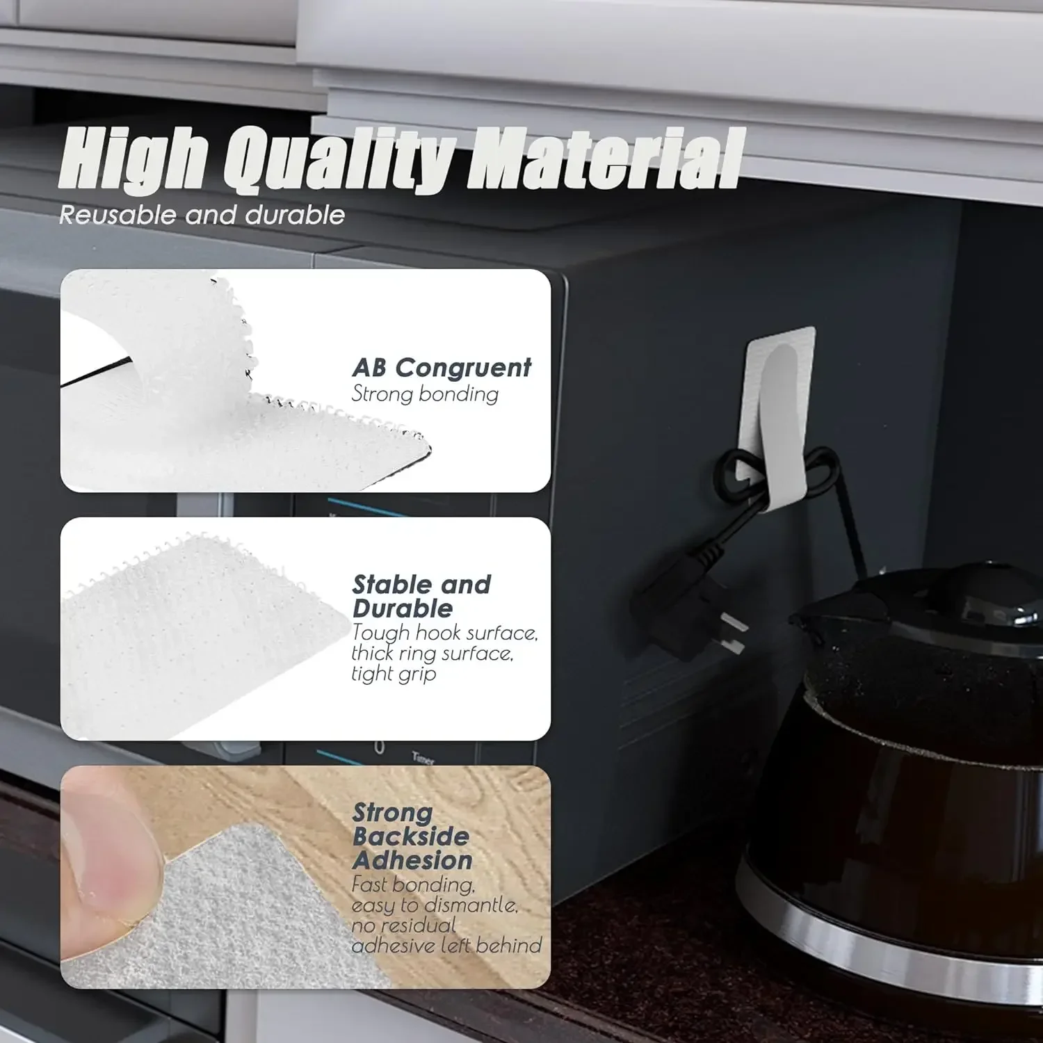 ใหม่ReusableสายผูกVelcro Ties Self-Adhesiveสายไฟผู้ถือสายปรับสายไฟDesktop Organizer Manager