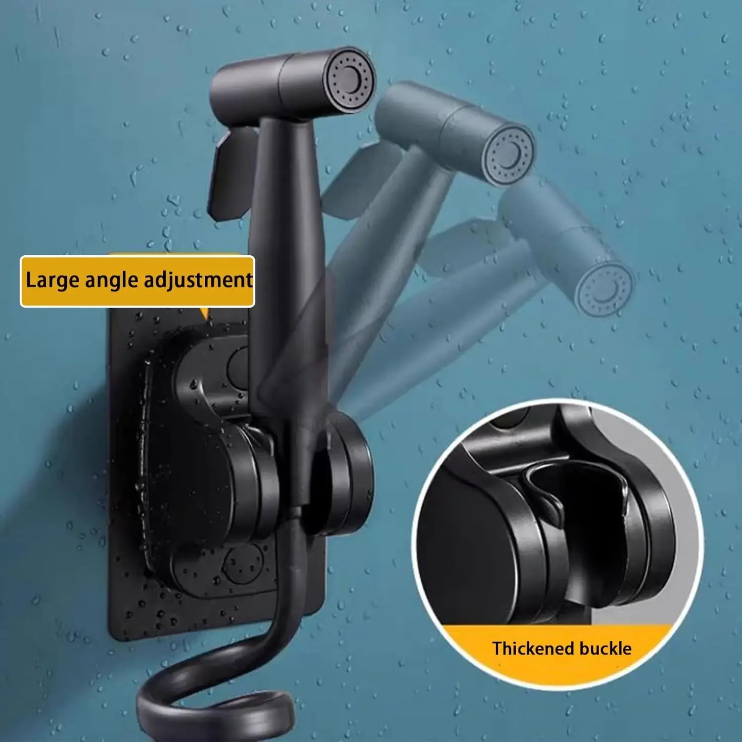 Base per staffa per doccia in ABS 1PC, adesivo universale resistente, supporto per soffione doccia regolabile impermeabile, supporto per soffione doccia per bagno