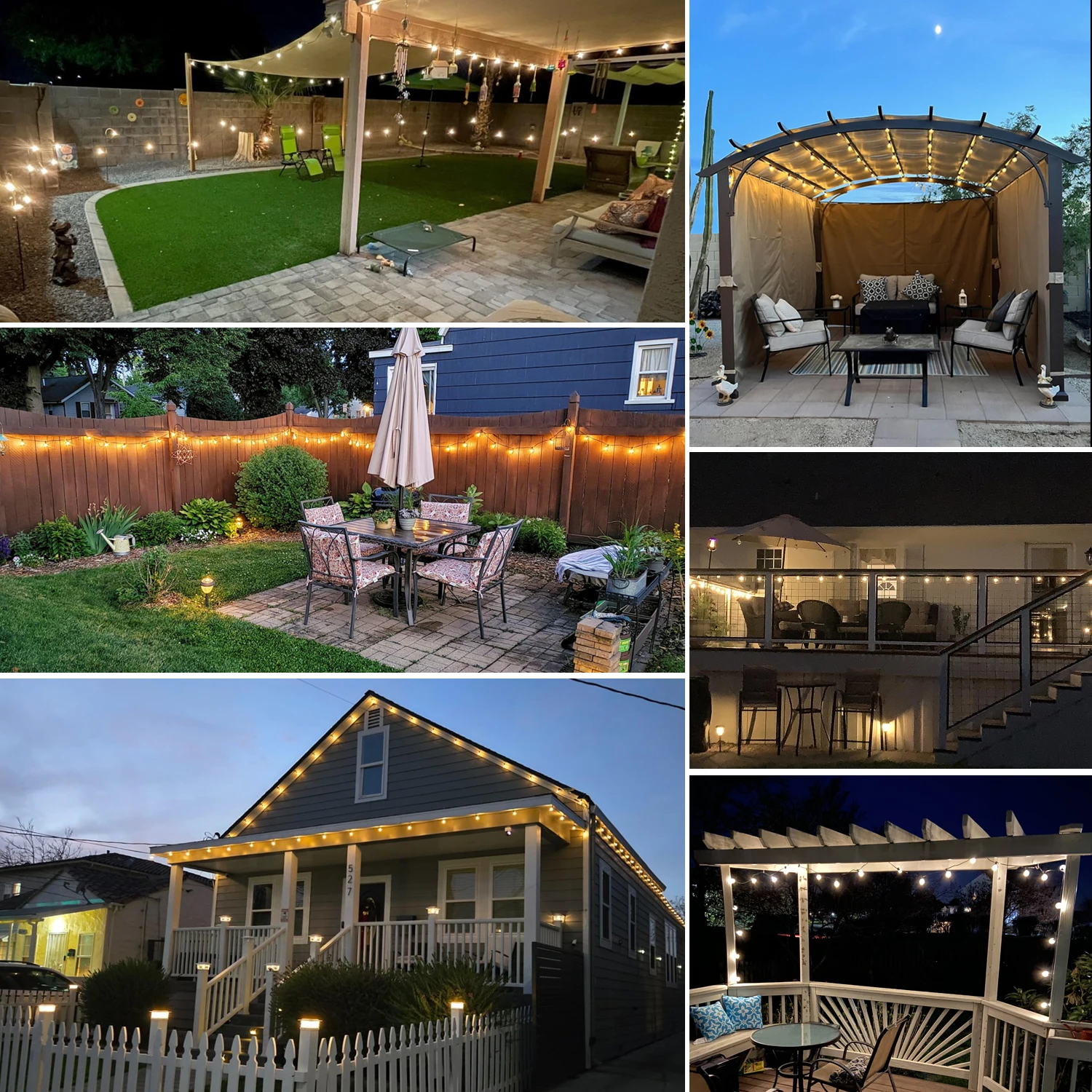 50FT 100FT 24V G40 Luci a stringa solare LED per esterni infrangibile Lampada a sospensione ricaricabile ad energia solare per l'arredamento del patio del pergola