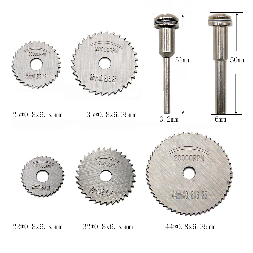 Biela de 3.2mm/6mm, broca manual, lâmina de serra circular, micro moedor elétrico, acessório de plástico, carpintaria, ferramenta de corte de metal