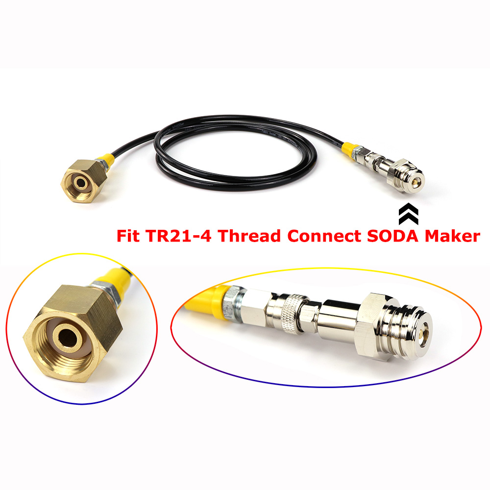 New SODA Maker to External Co2 Tank Adapter and Hose Kit Fit SodaStream W21.8-14 Or CGA320 W/Quick Disconnect Connector