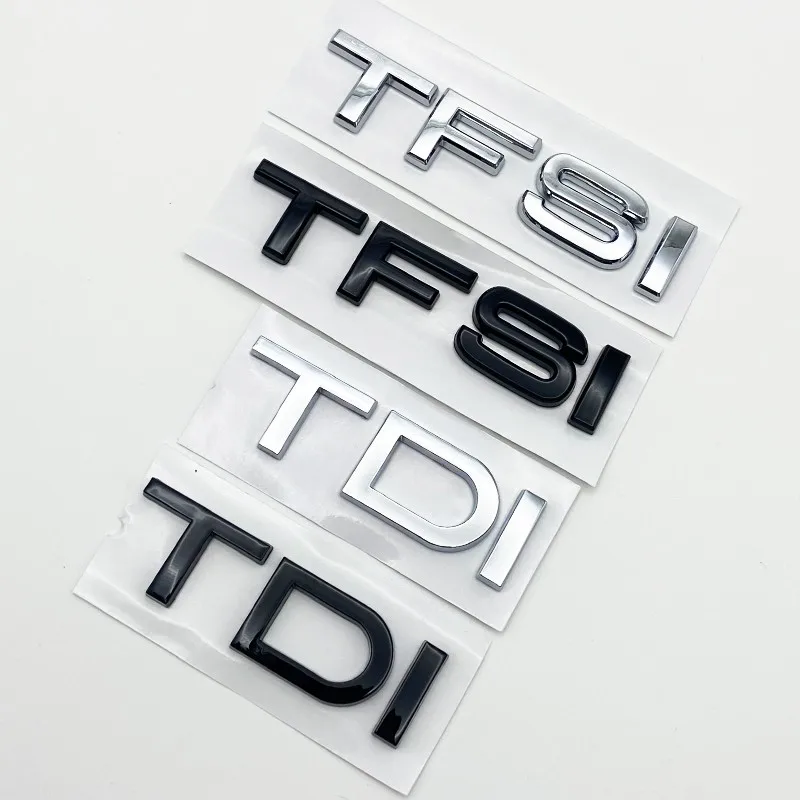 3D хромированная глянцевая черная наклейка из АБС-пластика TDI TFSI на заднюю эмблему автомобиля для Audi A1 A3 A4 A5 A6 A6L A7 A8 S3 S6 Q3 Q5 Q7 TT S RS