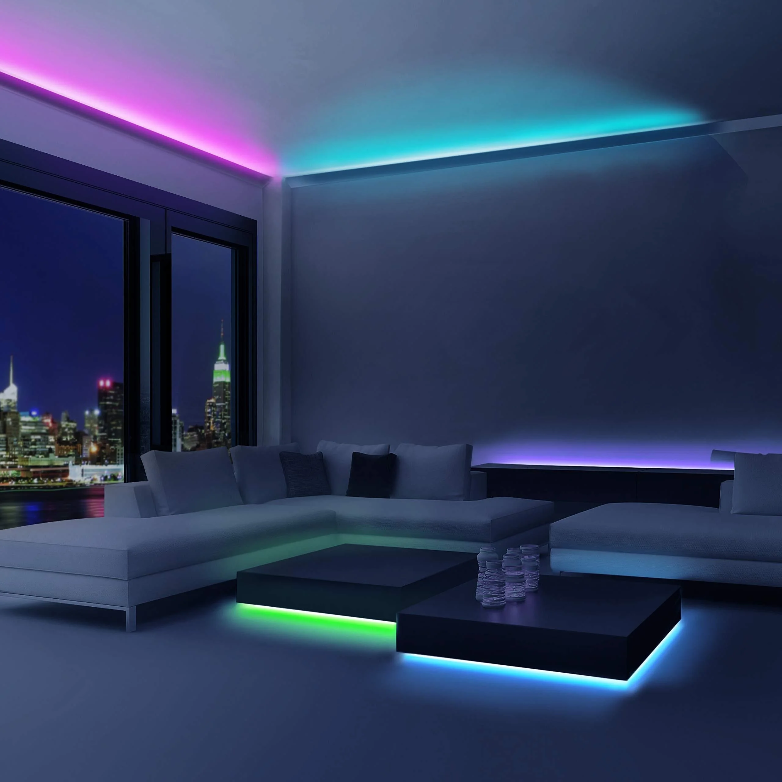 マルチカラーrgb LEDストリップライト,USBプラグ,TVソケット,背景ライトバー,ゲームルーム,家族のパーティーの装飾,常夜灯,24キー,5050, 5m