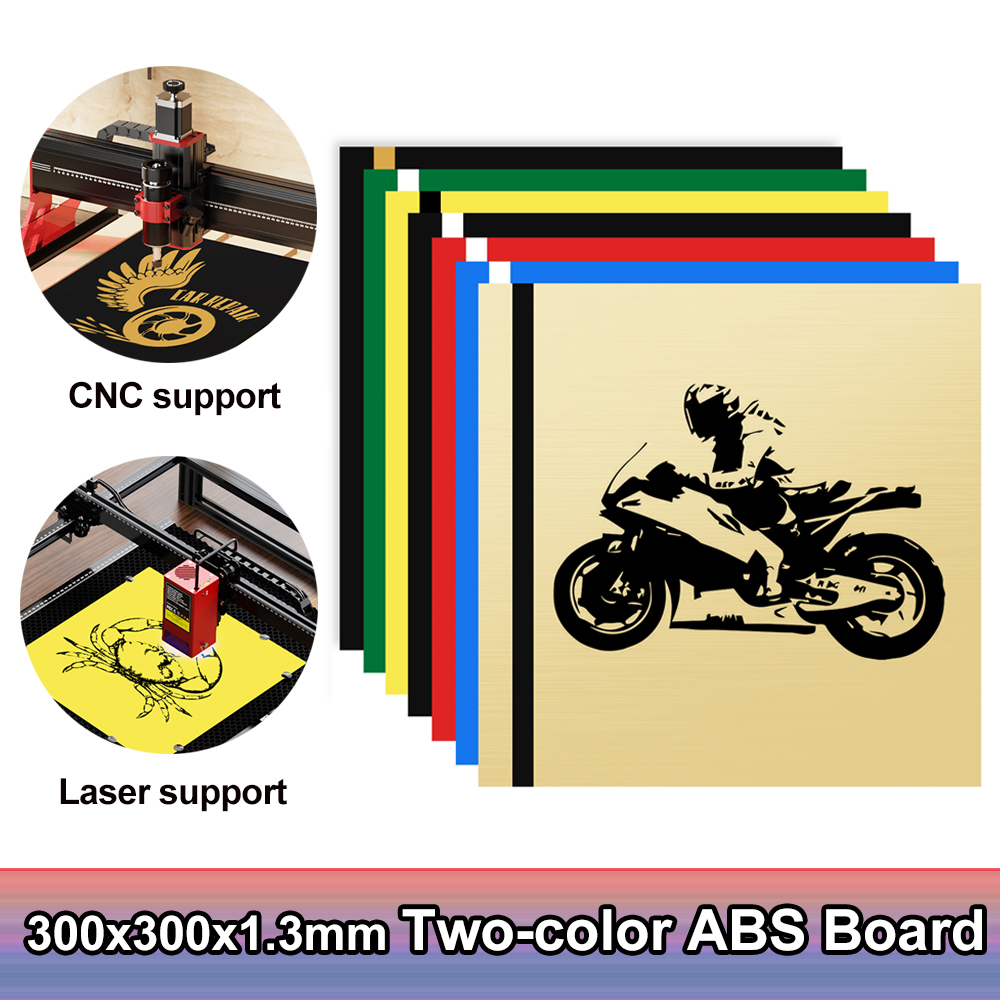 Двухцветная доска из АБС-пластика для рекламных щитов 300x300x1,3 мм, лазерная гравировка, двухцветный лист из АБС-пластика, гравировка с ЧПУ для бейджей имени, офисной этикетки