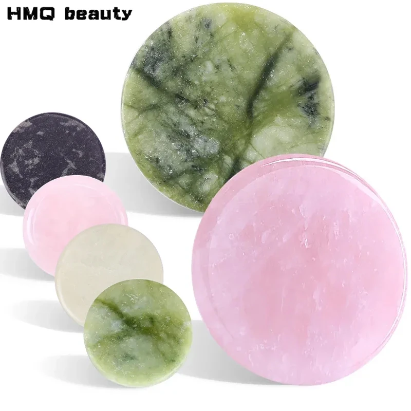 Paleta de pegamento para extensiones de pestañas, piedra de Jade rosa y verde, pestañas postizas reutilizables, soporte adhesivo para almohadilla de paleta, accesorios de maquillaje