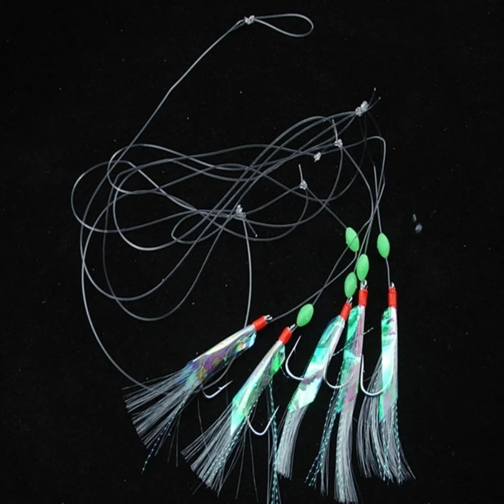 5 pçs/set multi-cor macio silverskin conjunto de isca de pesca imitação de peixe camarão isca com cristal farpado gancho para variedade de peixes