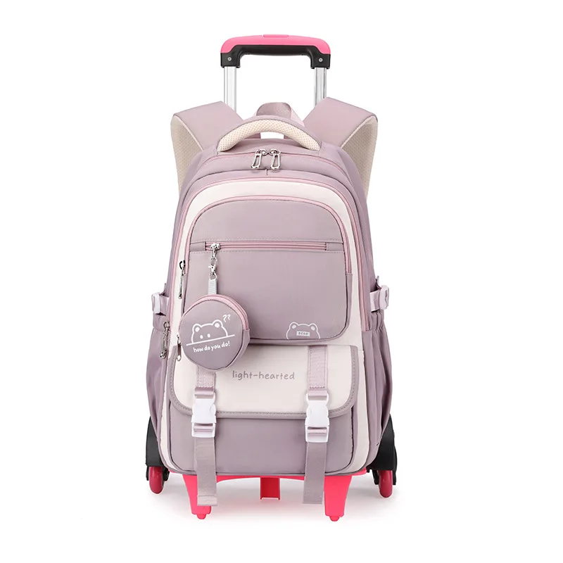 School Backpack With Wheels Trolley School Bags for Teenagers Girls Rolling Backpack Students Children Schoolbag Travel Bags sac