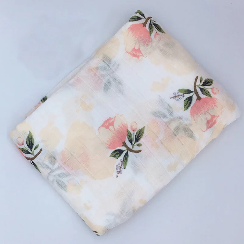 Recém-nascido Bebê Musselina Cobertor, Swaddle Wrap, Recebendo Cobertor, Toalha de Banho, Cama, 100% Algodão, 120x120cm