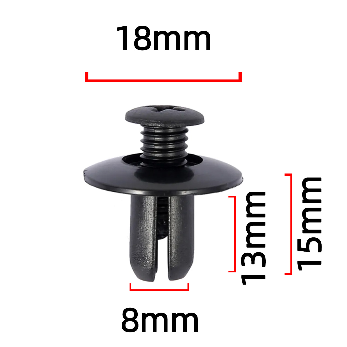 黒いプラスチック製リベットファスナーネジ、カーバンパー、フェンダー、リベットクリップ、トヨタ、フォーカス、起亜、8mm、10個、30個、50個、100個に適しています