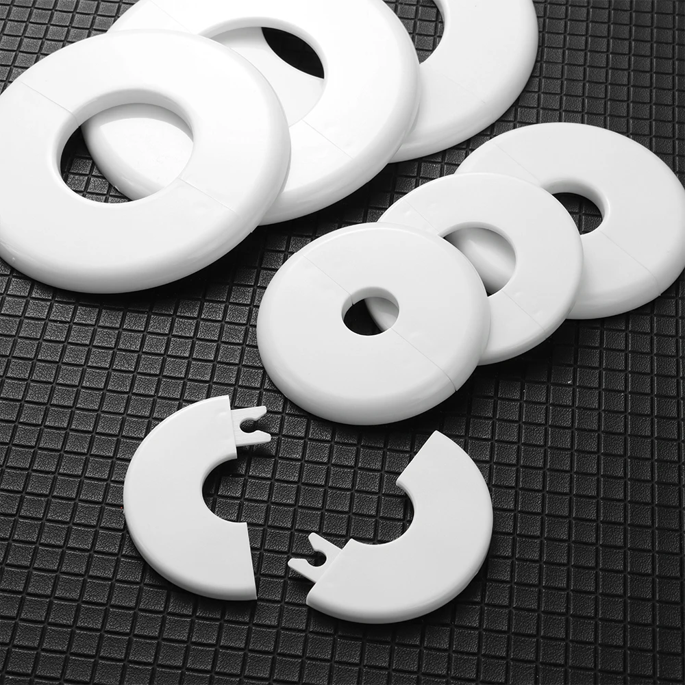 1Pc พลาสติกผนังครอบคลุมเครื่องปรับอากาศ Hole ตกแต่งหน้าแปลนฝาครอบฝักบัวก๊อกน้ำห้องครัว Self-กาว Splittable