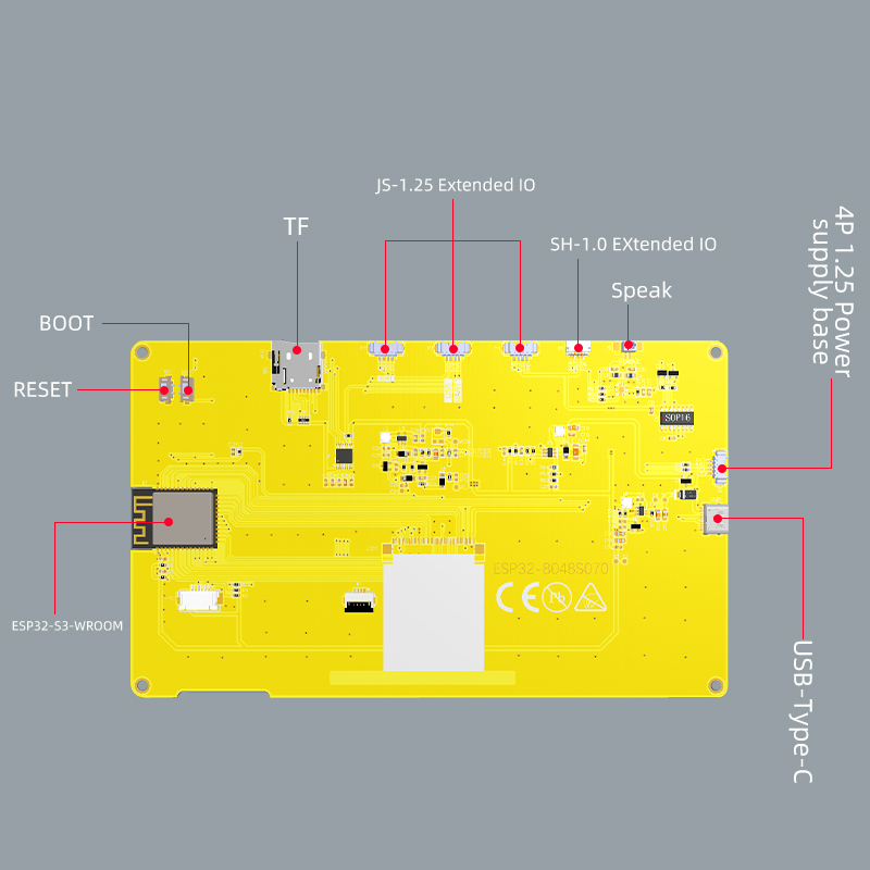 ESP32-S3 hmi 8m psram 16m flash arduino lvgl wifi & bluetooth 7 "800*480 tela de exibição inteligente 7.0 polegadas rgb lcd módulo tft