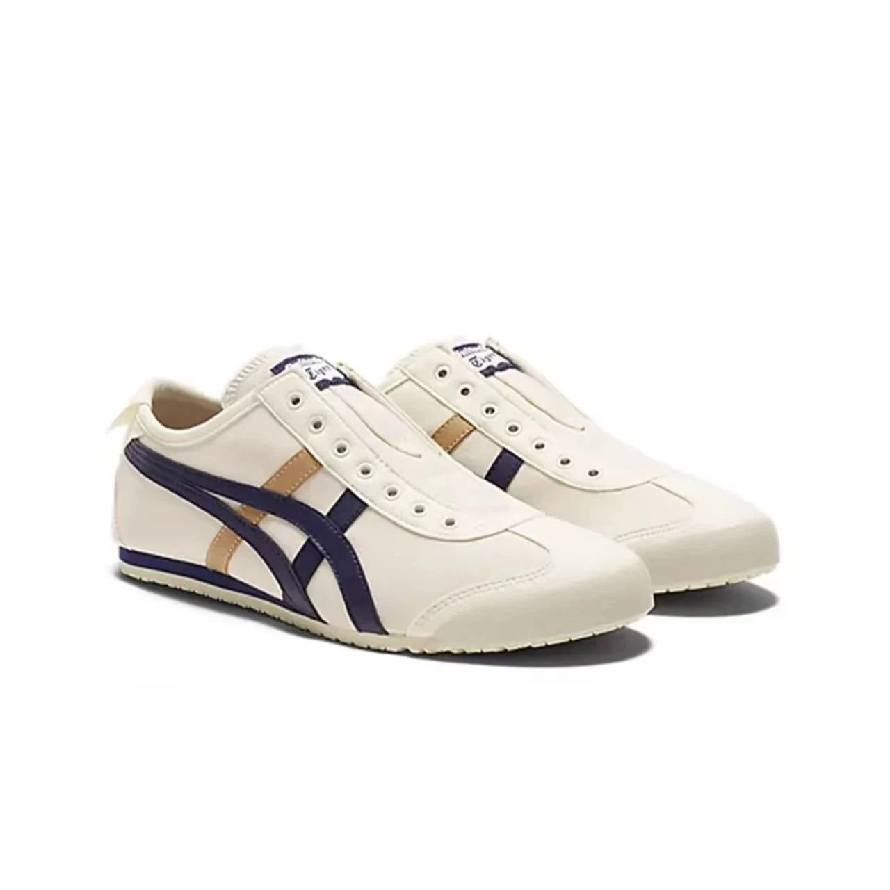 Asics Onitsuka Tiger MEXICO 66 รองเท้าวิ่งผู้หญิงผู้ชาย Retro รองเท้าผ้าใบน้ําหนักเบาสีขาวสีฟ้าสีเหลือง