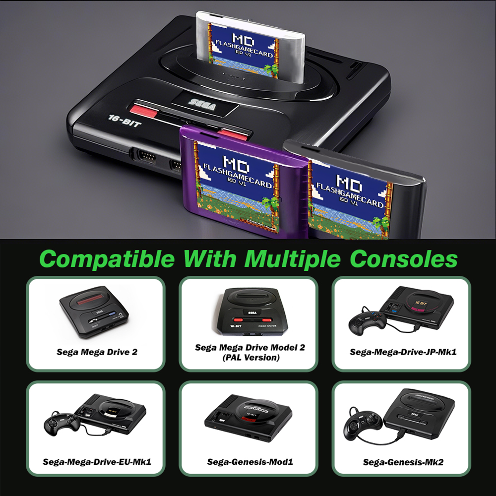 3000 em 1 Mega Genesis V1 com cartão TF de 4 GB Cartão de jogo EDMD para console de jogos SEGA Genesis Mega Drive Master System