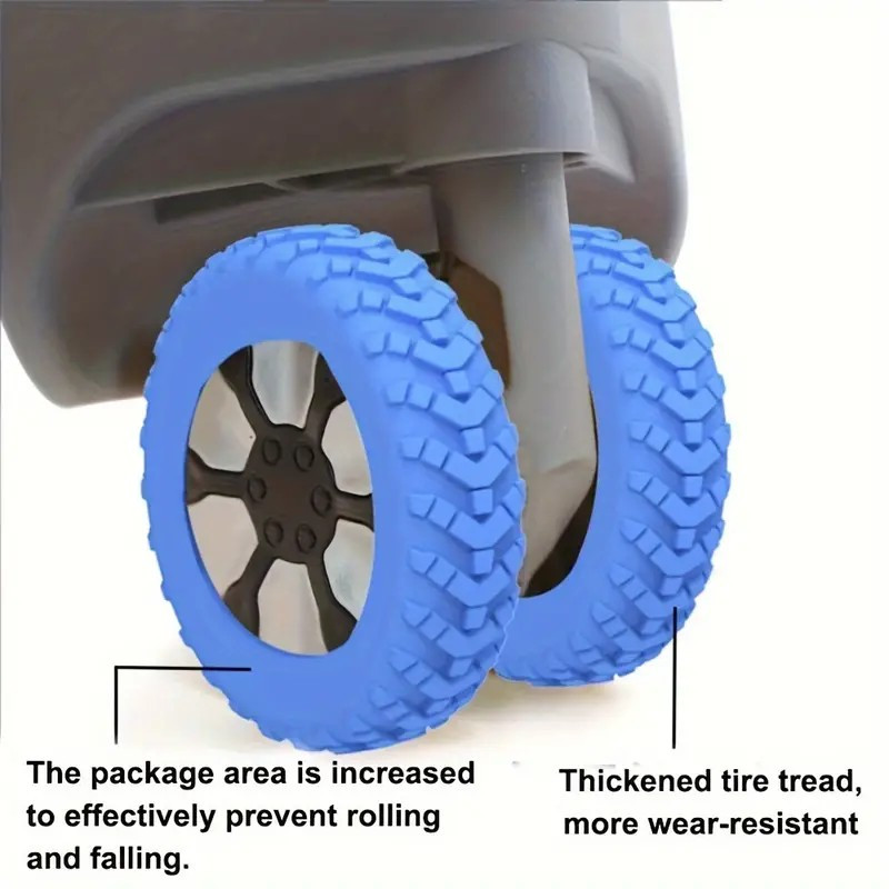 16pcs Silicone Luggage Wheel Covers, Noise Reduction & Shock Absorption Suitcase Caster Protectors, for Office Chairs
