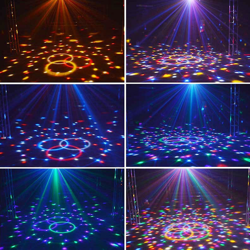 6 Colors LED Disco Ball DMX Crystal Magic Ball Stage Lighting Effect DJ Party KTV Christmas Sound Activated Light With Remote