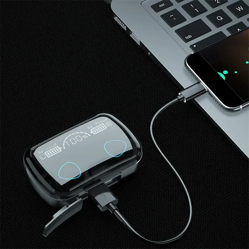 Auriculares inalámbricos M10 TWS: conexión Bluetooth, caja de carga, estéreo 9D, auriculares deportivos impermeables + micrófono