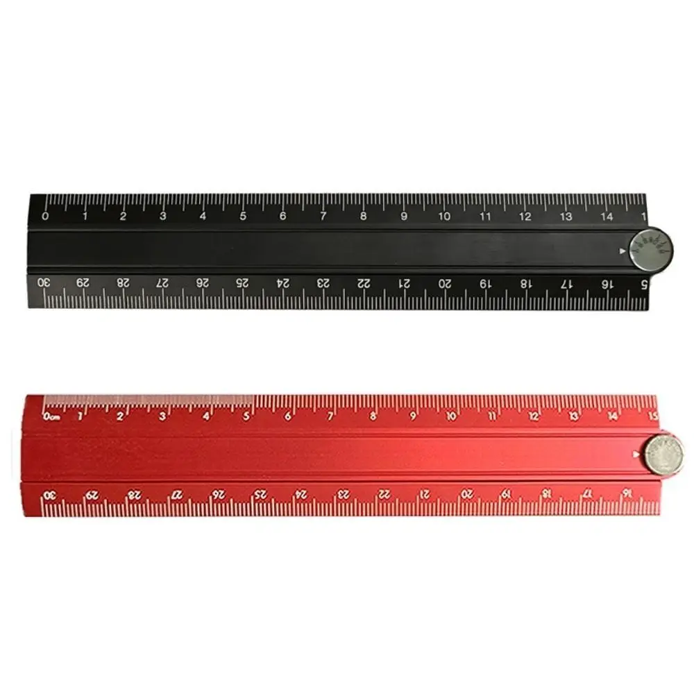 Righello pieghevole stile semplice 15 cm 30 cm Regola di cancelleria in metallo in lega di alluminio Strumento di misurazione pieghevole creativo per disegno per studenti