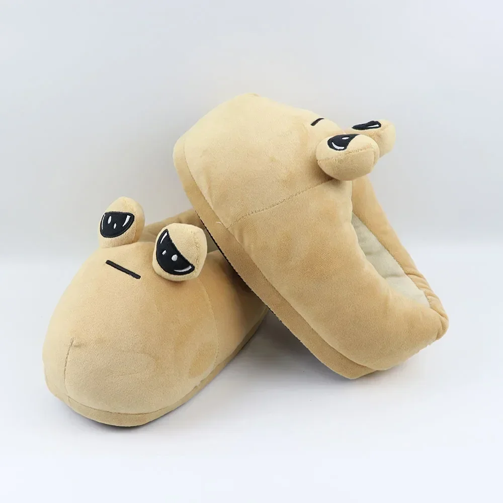 Pou การ์ตูนและอะนิเมะรองเท้าแตะ Plush Unisex นุ่มและสบายผู้หญิงผู้ชายรองเท้าแตะในร่ม