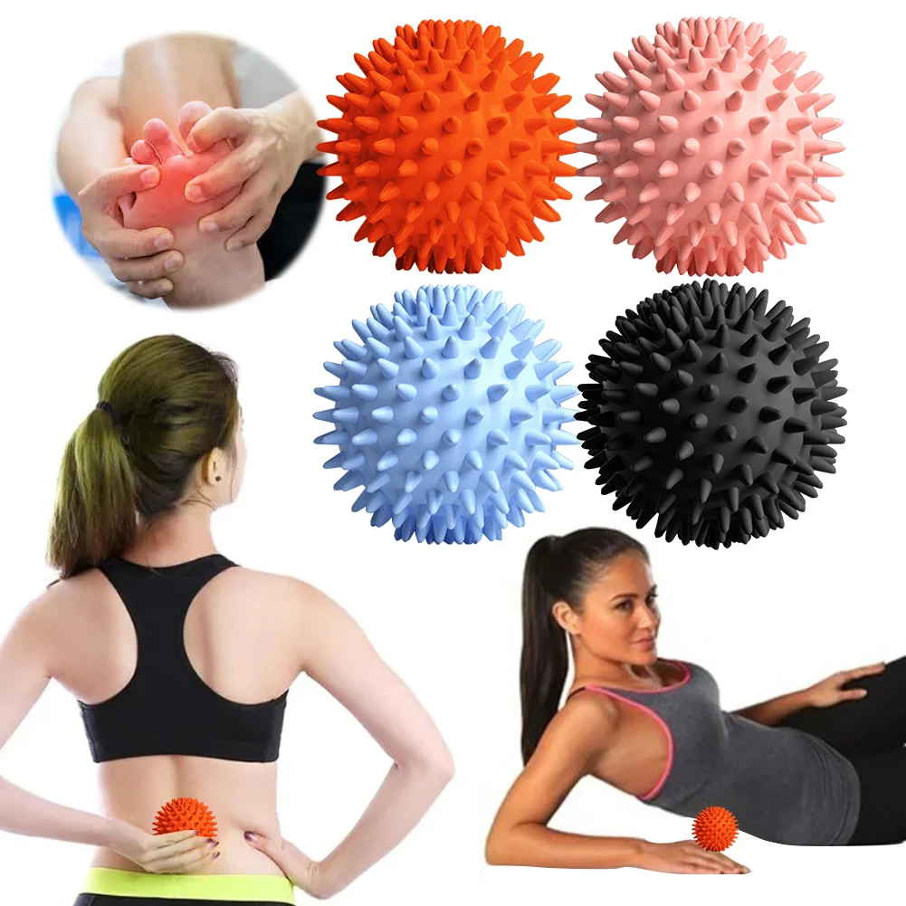 Stacheliger Massageball, kompakter Muskelroller, hochdichter Triggerpunkt-Massageball, 6 cm tiefer Geweberoller für Plantarfasziitis