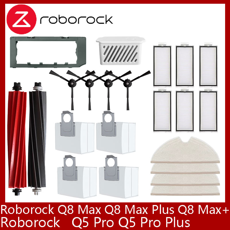 Roborock Q8 Max Q8 Max Plus Q8 Max+ Q5 Pro Q5 Pro Plus Запасные части Аксессуары Основная боковая щетка Hepa-фильтр Швабра Мешок для пыли