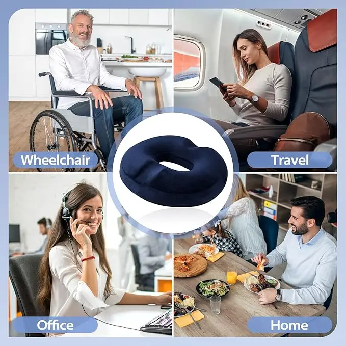 หน่วยความจําผ้าฝ้ายเบาะนั่งสํานักงานหลังผ่าตัดชายและหญิง Tailbone Decompression Cushion สําหรับริดสีดวงทวาร