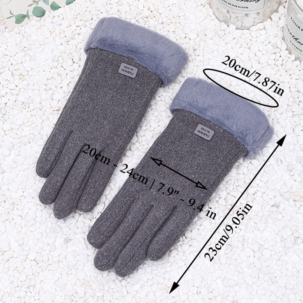 Guantes de felpa gruesos de invierno para mujer, Guantes de gamuza cálidos a la moda para exteriores, Guantes para conducir con pantalla táctil, manoplas deportivas para ciclismo