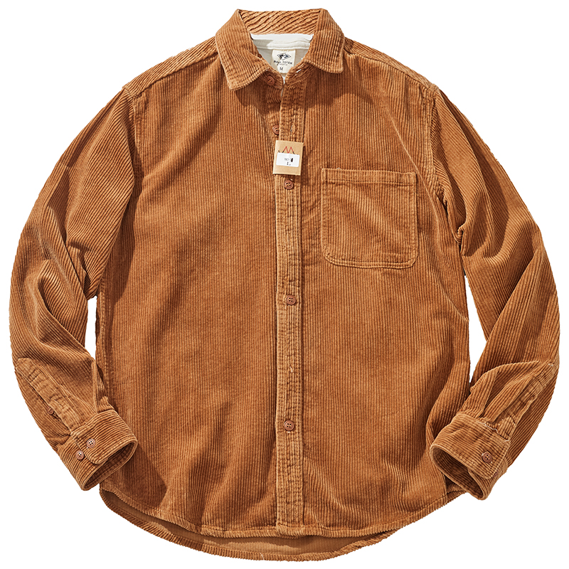 Stilvolle Herren-Hemdjacke aus dickem Cord mit Vintage-Design für Herbst und Winter