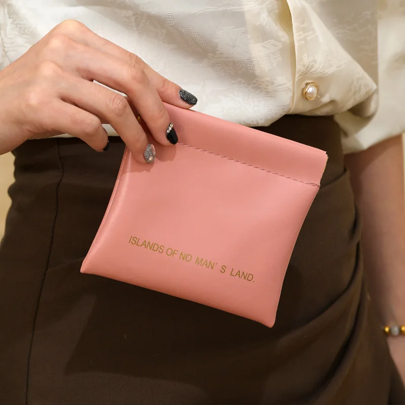 Pu Makeup Bag Storage Bags Shrapnel Bag Automatic Closing Data Cable Headphone Storage Bag Red Envelope Coin Purse Waterproof